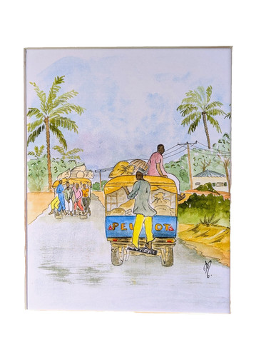 Jamaican folk art print - folk,