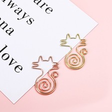 Rose Gold Cat Paper Clips 5pc