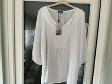  Kim & Co Crinkle Poplin Tunic Size Large