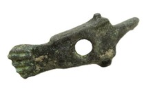 ANCIENT BRONZE ARTEFACT. ROMAN HINGE JOINT. DEPICTING PHALLUS AND HAND.