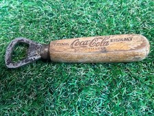 VINTAGE ADVERTISING GERMAN TRINK COCA COLA BOTTLE OPENER WOOD Wooden