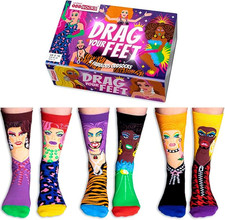 Odd Socks Gift Box – 6 Colourful Drag Queen Mix & Match Socks (UK 5–10)