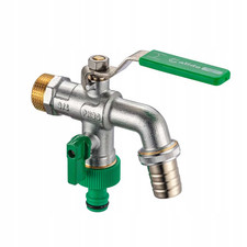 Calido 3/4 Inch BSP Double Outlet Garden Outside Tap Hose Fitting