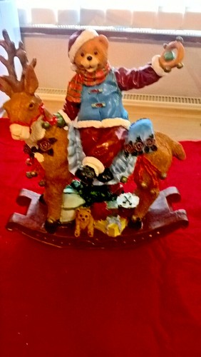 Santa bear rocking - bear, on