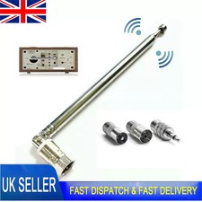 Telescopic FM Radio HiFi AV Receiver Mini System Aerial Antenna With 3 Adapters