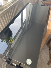 Table Black Tempered Mirror Glass Chrome Silver Console Side Table