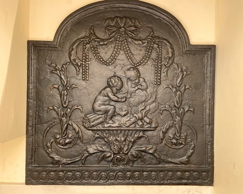 Antique fireback 19c cast