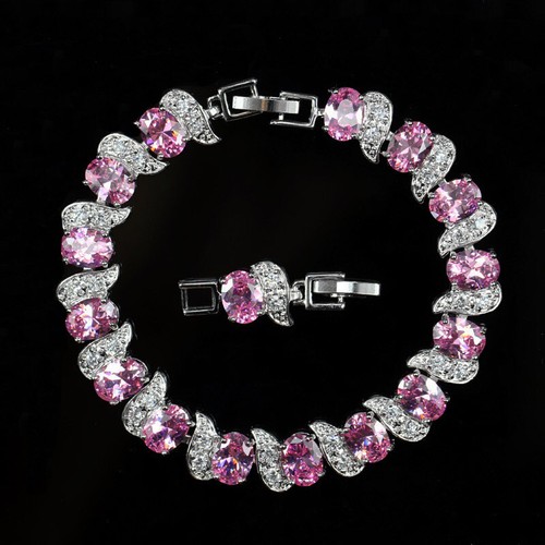 Silver plated pink austrian - silver,
