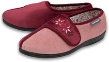 Dunlop Ladies Womens Slippers Hook & Loop Adjustable Fastening Memory Foam 3-8