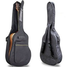 BLACK FULL SIZE PADDED PROTECTIVE CLASSICAL ACOUSTIC GUITAR BACK BAG CARRY CASE