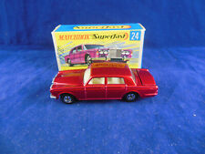 Rare Matchbox Superfast MB 24 a Rolls Royce Silver Shadow in Red, Narrow wheels 