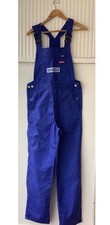 USED PRE OWNED MENS BLUE DUNGAREES WORK WEAR OVERALL Blue Zip Fly  L30” W32/34”