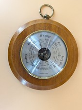 Vintage H. Samuel Weathermaster Aneroid Wall Mounted Wood Barometer Tested