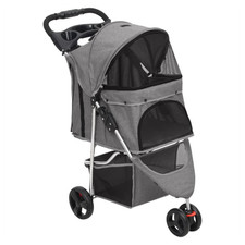 Folding Dog Stroller Grey