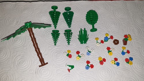 Vintage lego flowers and trees - vintage,