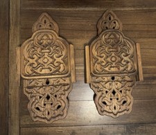 Set Of 2 Handcarved Wooden Wall Shelf: Oriental Decor - Folding