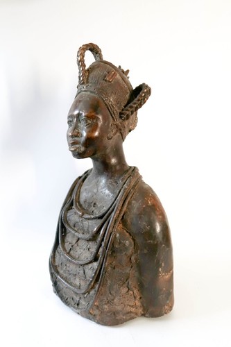 Vintage benin bronze bini - bronze,