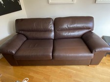 Brown large 3 Seater Leather Marks and Spencer Sofa Bed