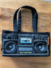 Vintage 90’s Y2K Parcel Cassette Tape Deck Boombox Bag Purse Black Retro