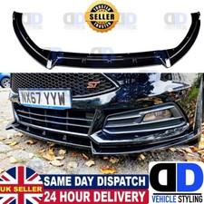 Ford Focus Mk3 3.5 ST Front Bumper Splitter Spoiler Lip Wing 12-18 Gloss Black