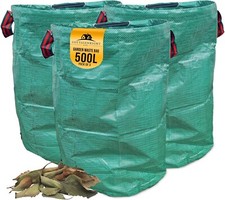 Garden Bags with Handles Heavy Duty Waste Bag Green Rubbish Sack Large Storage