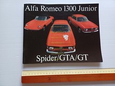 Alfa Romeo 1.3 Junior Spider - GTA - GT 1969 Original Italian Leaflet