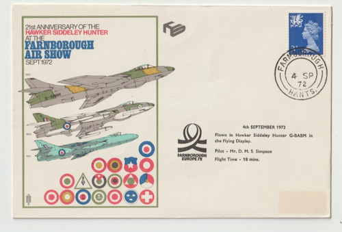 1972 flown cover - 4/9/1972, gb