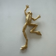 Huge Vintage Gold Tone Frog