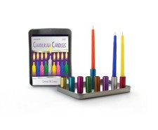 Magnetic Hanukkah Travel Menorah with Colored Candles for Chanukah, Magnetic