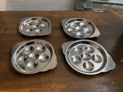 Escargot snails plate metal - escargot,
