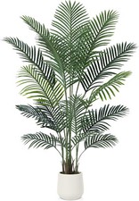 Artificial Palm Tree 150cm 5ft Kazeila Indoor Fake Plants White Pot for Home