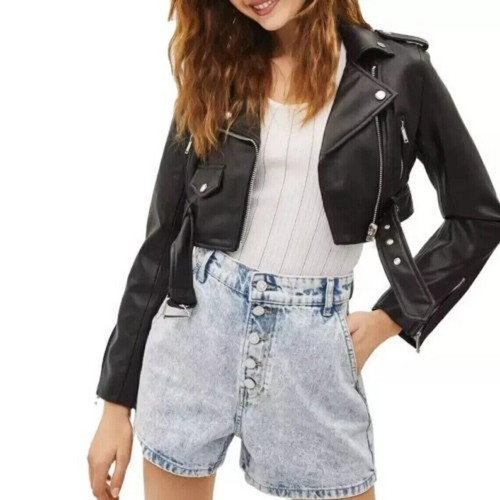 Women black leather - black,