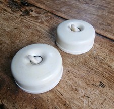 Two 1940s G.E.C. Dolly Light Switches Two Way 5 Amp Ivory Cream Colour 