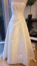 Gorgeous Ivory Taffeta Wedding Dress By Hilary Morgan Size. 10