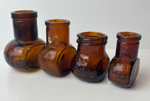 Bovil brown glass jars - x,