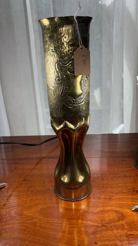 Trench art ww1 brass vase - ww1,
