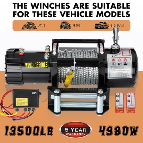 Electric winch 13500lb 12v - electric,
