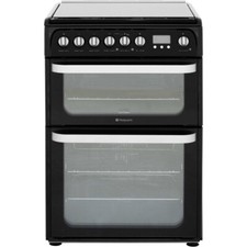 Hotpoint HUD61KS FreeStanding Dual Fuel Cooker 60cm Black LPG CONVERTIBLE