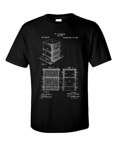 Bee hive patent shirt - bee, shirt,