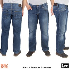 LEE KNOX JEANS STRAIGHT LEG MEN VINTAGE GRADE A SIZE W30 W32 W34 W36