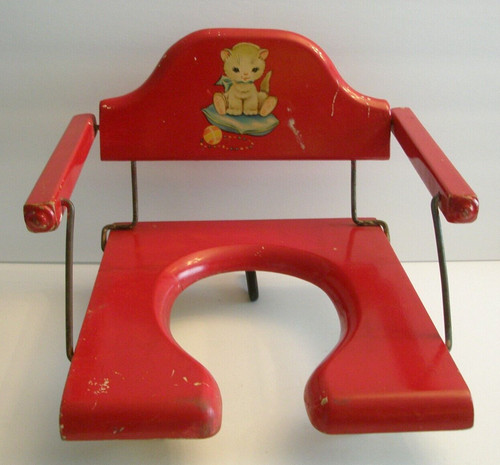 Vintage wooden child potty - vintage, child's