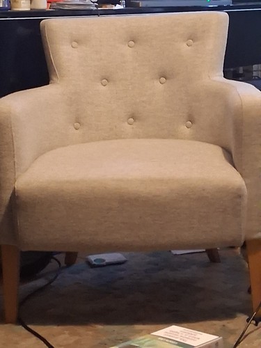 Grey upholstered fabric accent - upholstered,