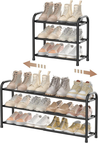 Expandable tier shoe rack - 3-tier,