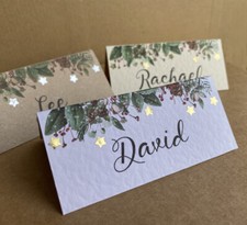 6 x personalised Christmas frame NAME place CARDS Wedding table setting decor