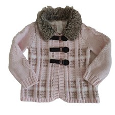Girls Pink and Tan Knit