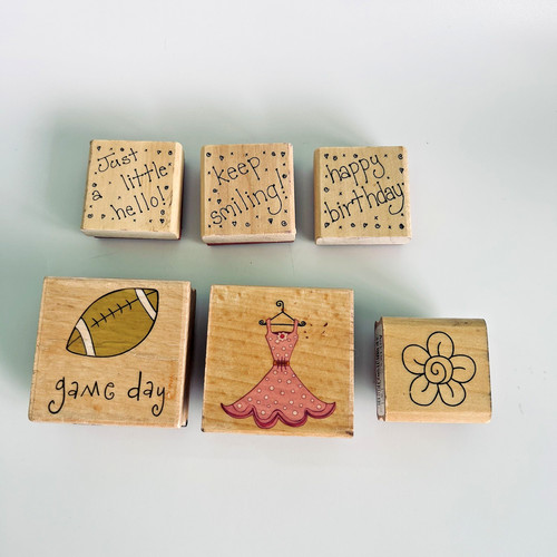 Wood mounted rubber stamps - wood,
