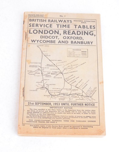 Railway working timetable - railway, br