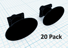 Oval Buffers Short 20 Pack OO Gauge Scale 1:76 Coach Wagon Rolling Stock - Black