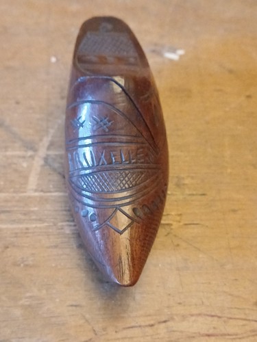 Antique carved treen snuff - carved,