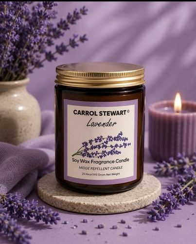 Lavender soy candle amber - soy, in